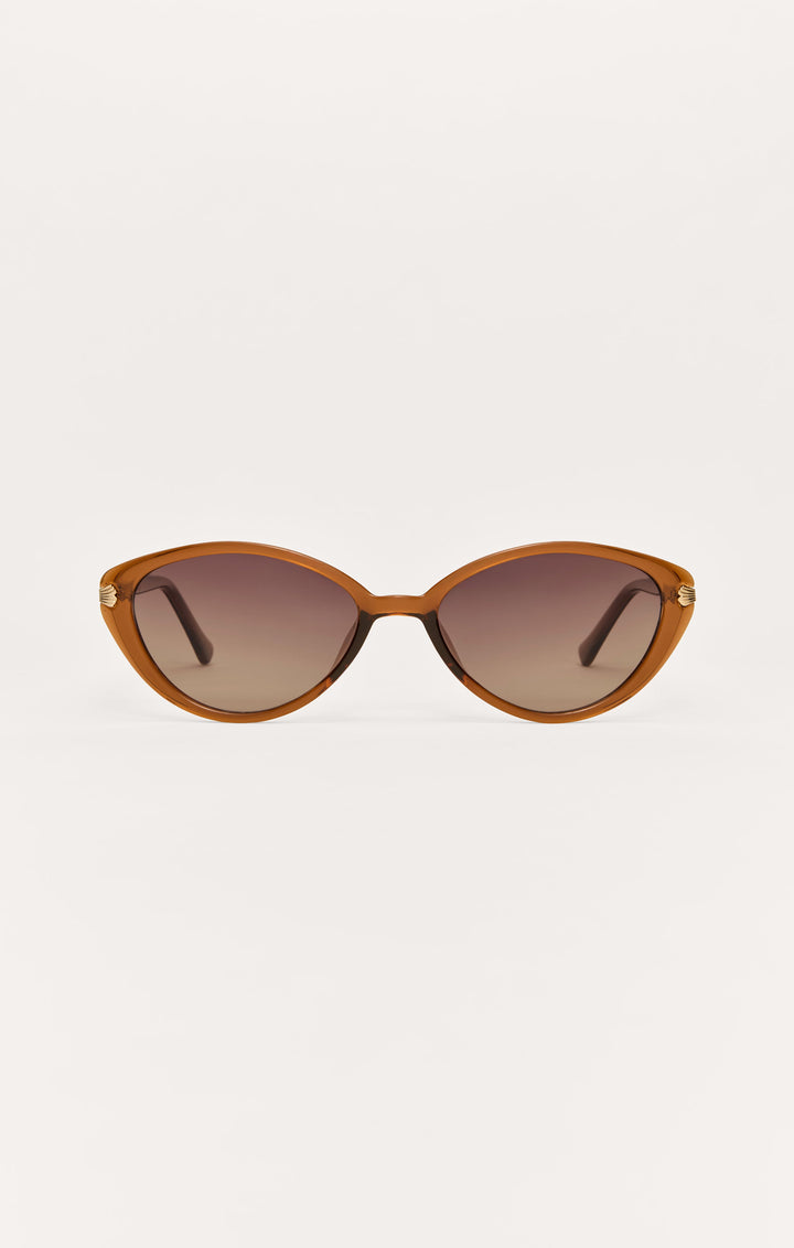 Z Supply Palermo sunglasses in caramel brown cat-eye frame with gradient lenses
