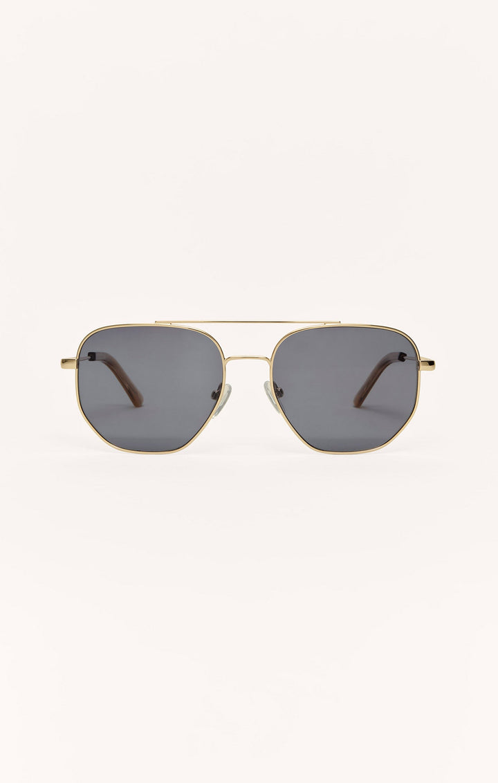 Z Supply Highway sunglasses in gold metal frame with dark polarized gradient lenses