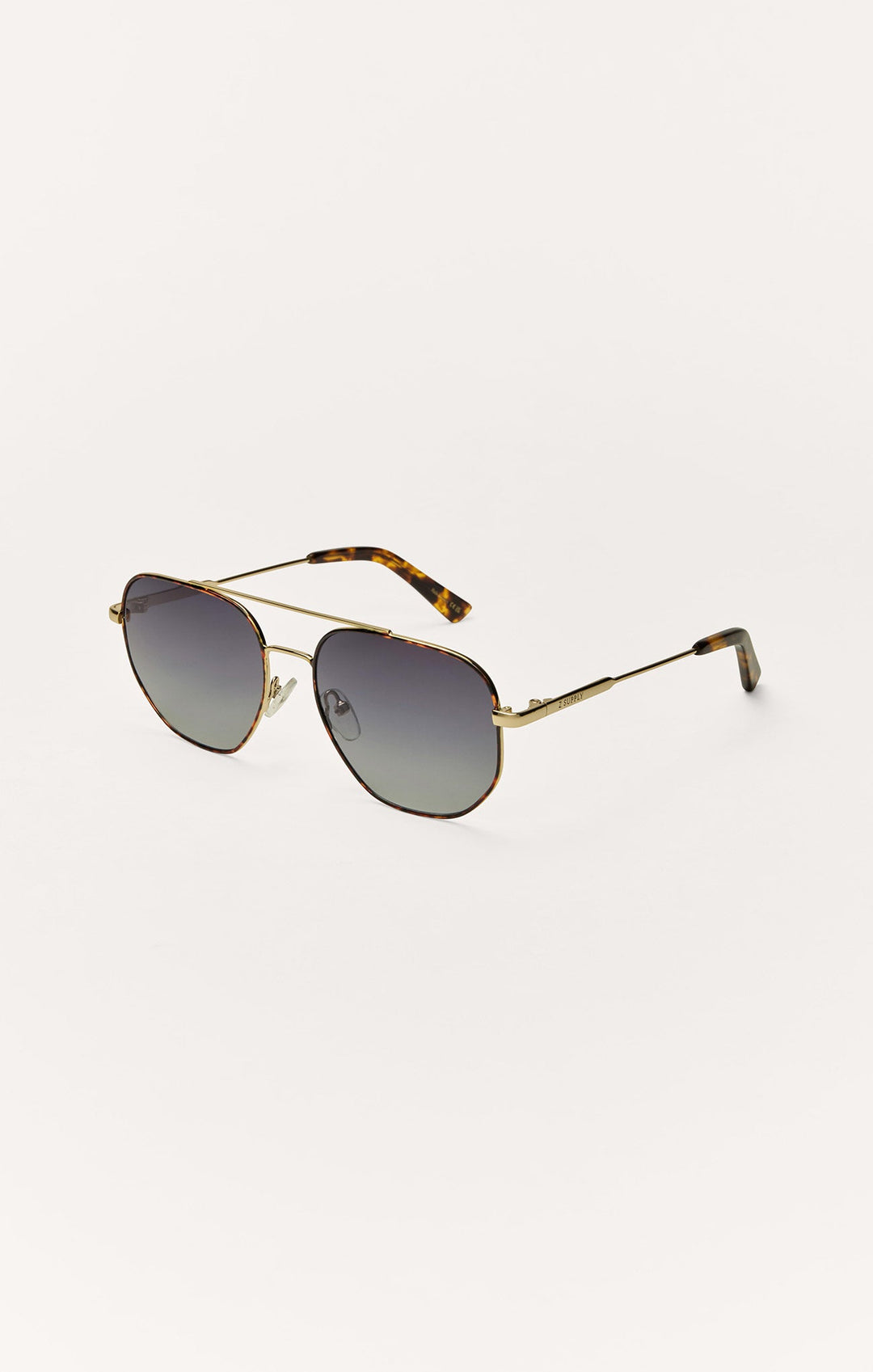 Z Supply Highway aviator sunglasses in tort gold with gradient polarized gray lenses