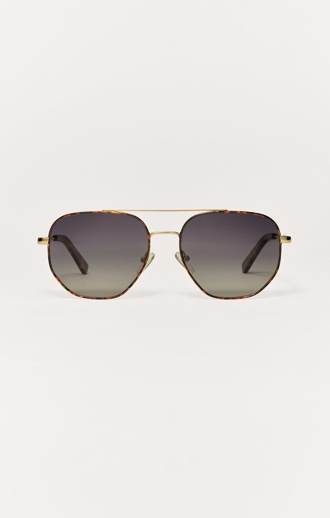 Z Supply Highway aviator sunglasses in tort gold with gradient polarized gray lenses