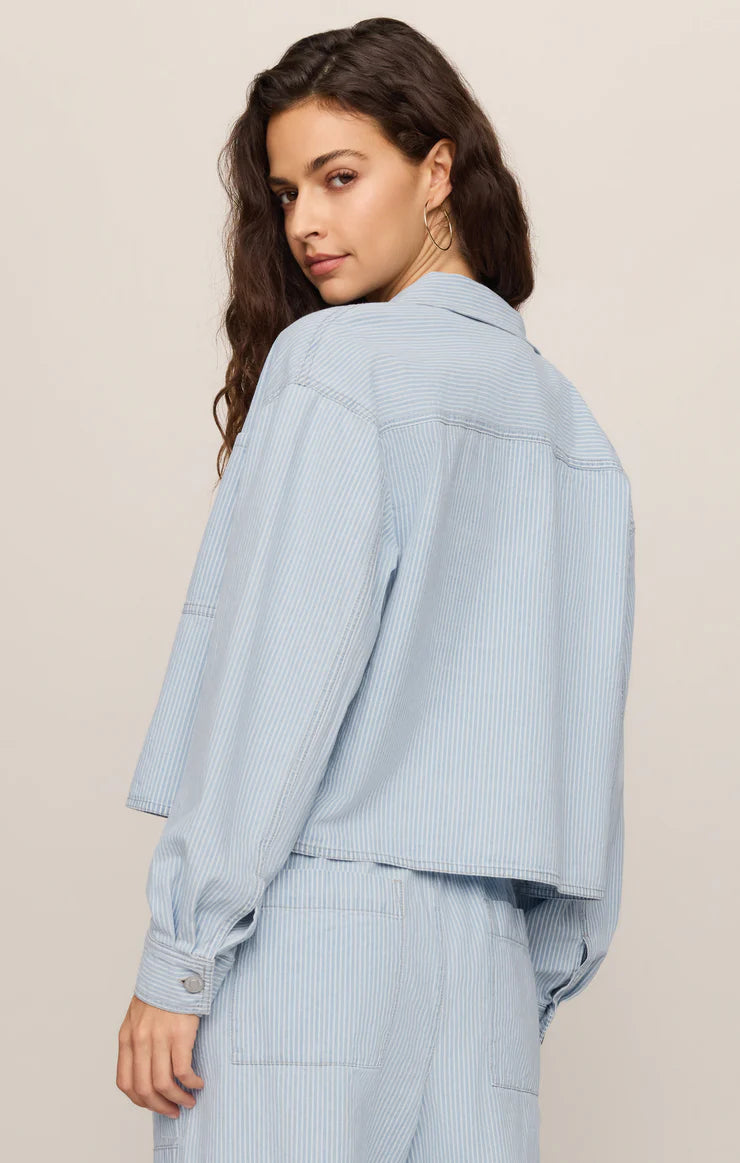 Z Supply: Erin Railroad Jacket in Seaboard Stripe (ZJ263689)