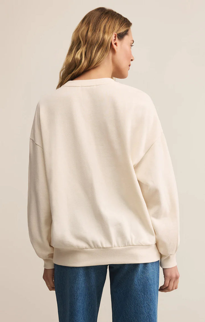 Z Supply: Oversized Love Sweatshirt in Vanilla Ice