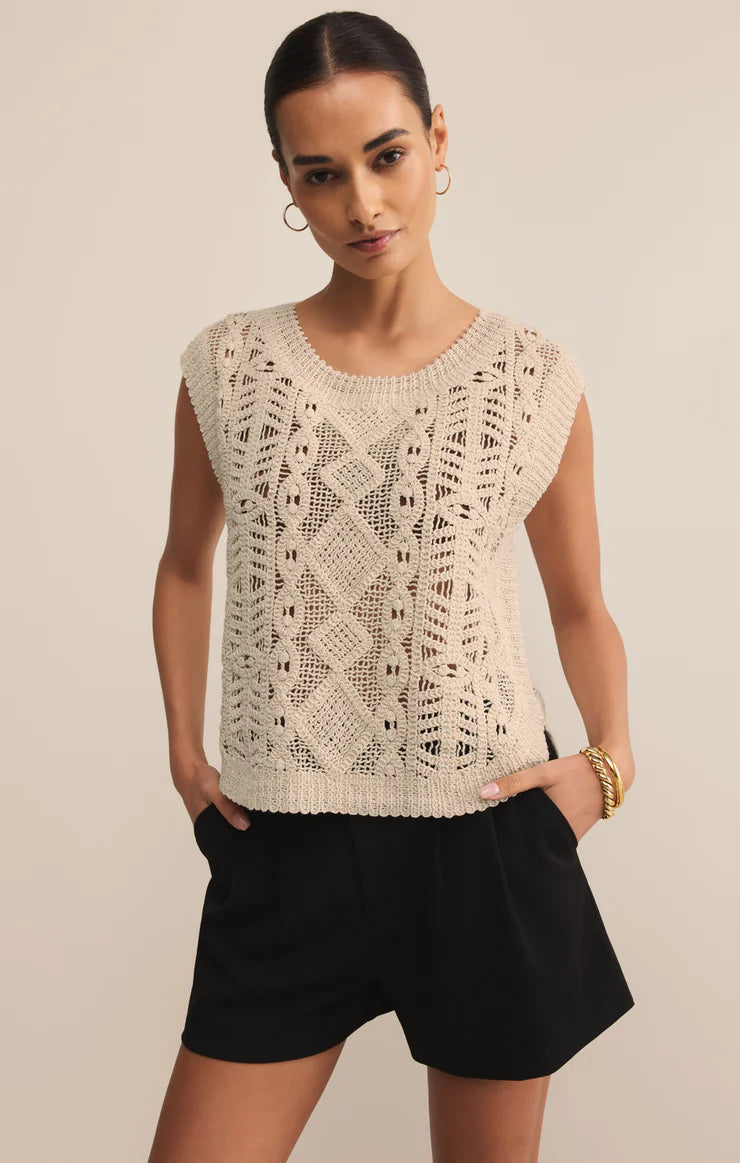 Z Supply: Baroque Sweater Top in Crystal