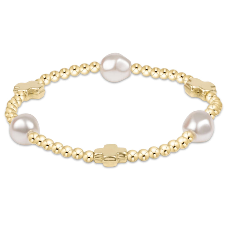 Enewton: Signature Cross Admire Pearl Pattern 3mm Bead Bracelet