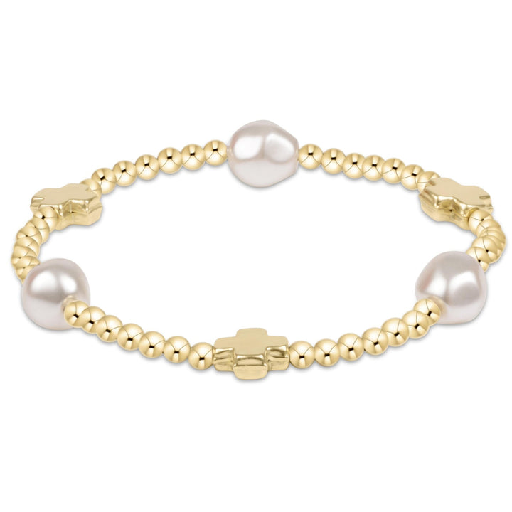 Enewton: Signature Cross Admire Pearl Pattern 3mm Bead Bracelet