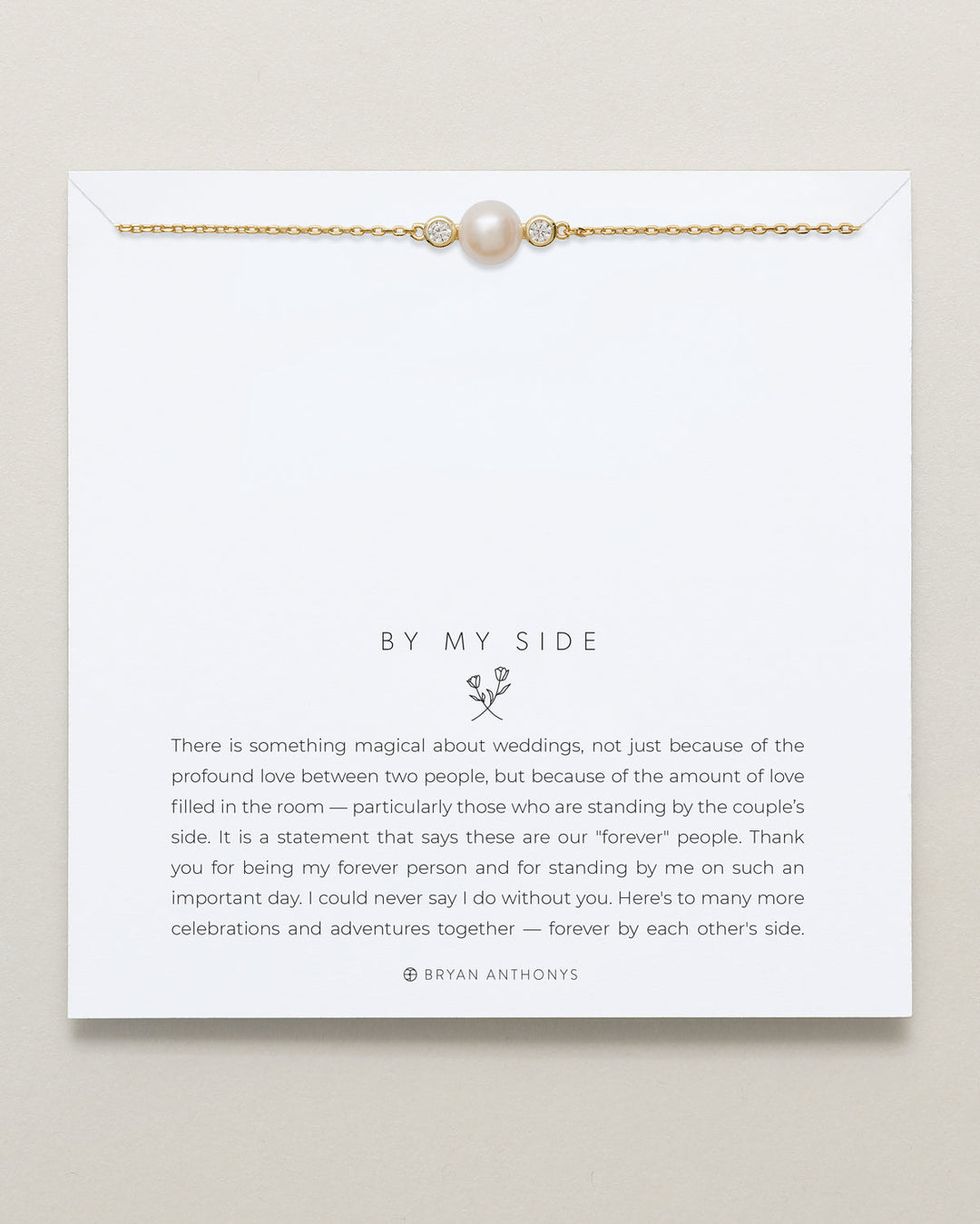 Bryan Anthonys By My Side pearl necklace with gold chain and diamond accents