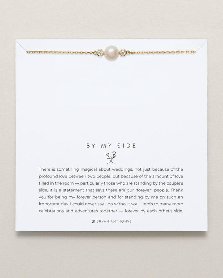 Bryan Anthonys By My Side pearl necklace with gold chain and diamond accents