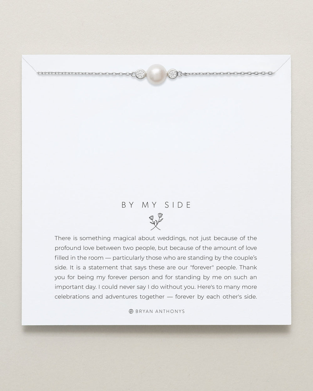 Bryan Anthonys By My Side pearl necklace with white pearl and diamonds on chain