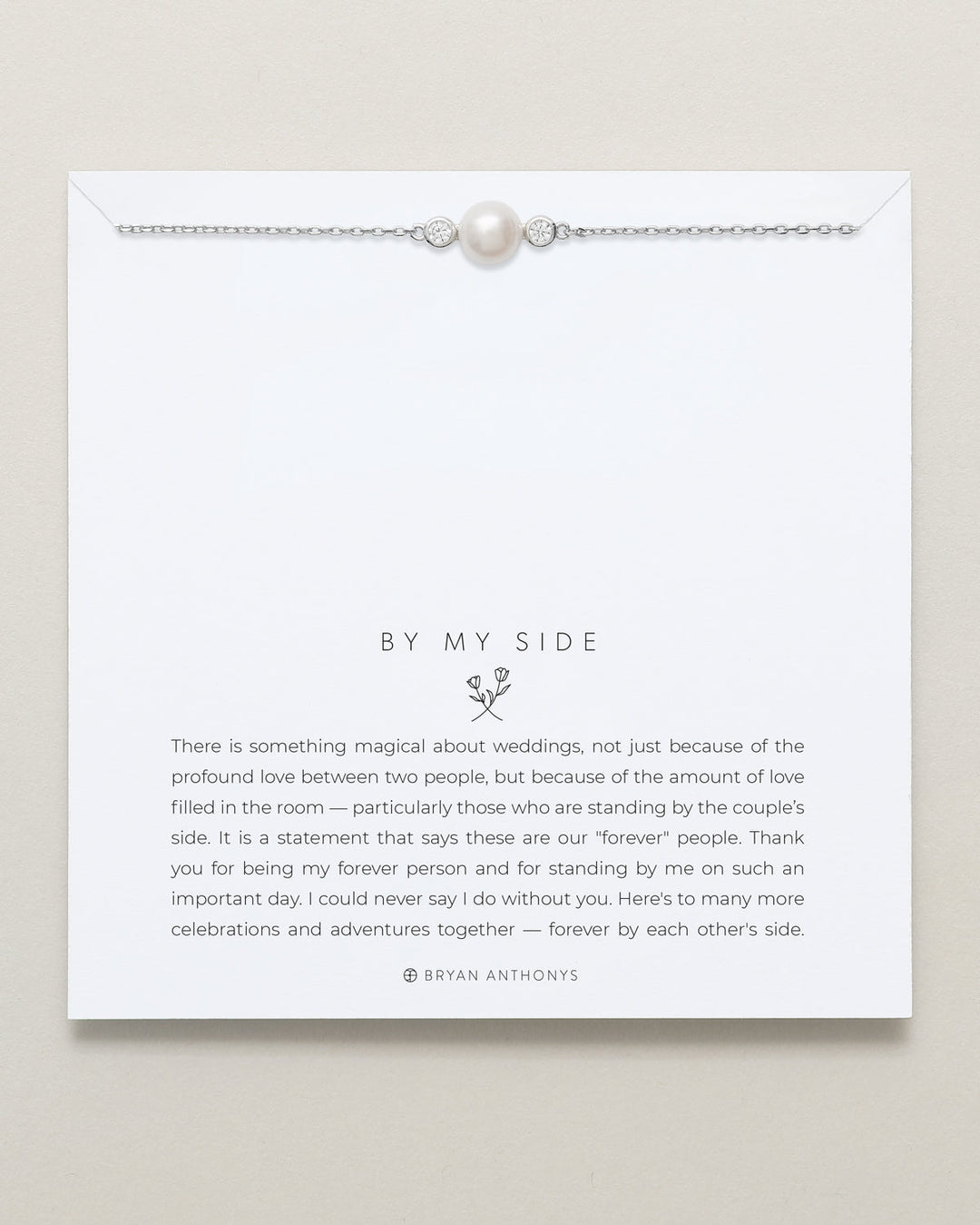 Bryan Anthonys By My Side pearl necklace with white pearl and diamonds on chain