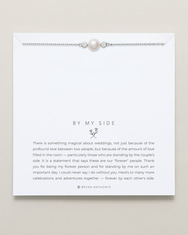 Bryan Anthonys By My Side pearl necklace with white pearl and diamonds on chain