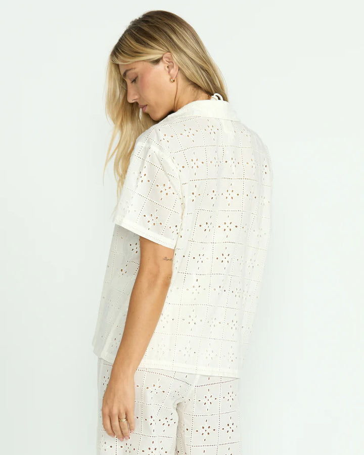 Billabong: Eyelet Crush Beach Coverup Top in Stencil