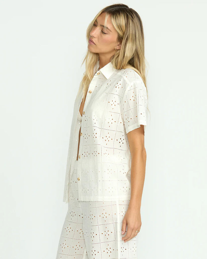 Billabong: Eyelet Crush Beach Coverup Top in Stencil