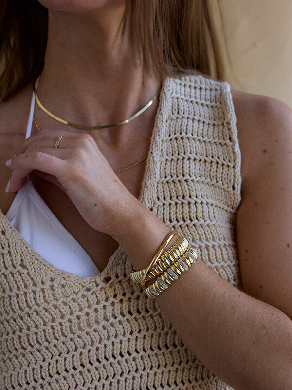 Baublebar: Keira Ribbed Bracelet in Clear