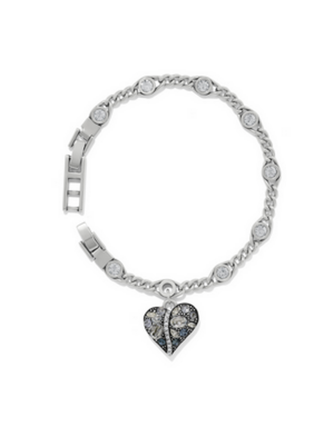 Brighton Trust Your Journey Heart Sky Bracelet with silver chain and blue heart charm