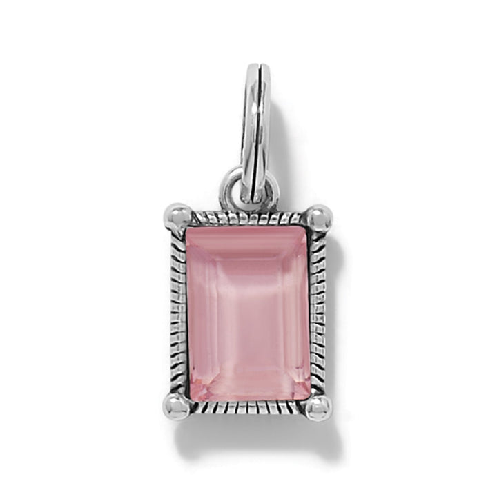Brighton Light Rose Cristela Amulet pendant with pink stone in silver setting