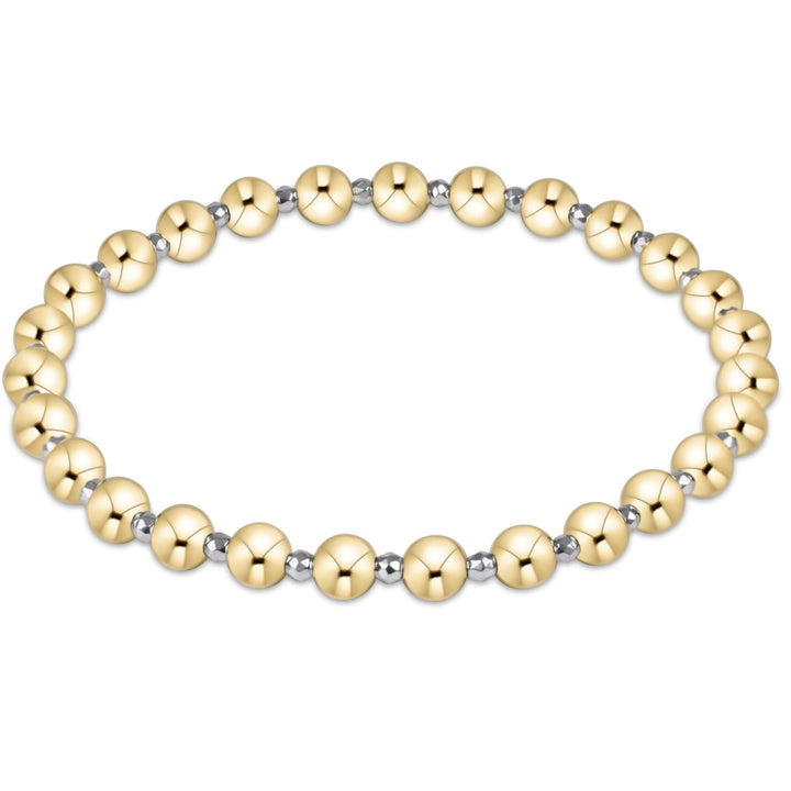 Enewton: Bright Silver Faceted Hematite Grateful Pattern 5mm Bead Bracelet