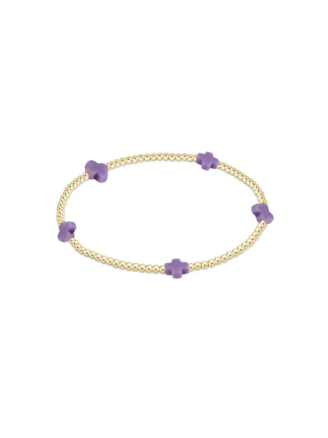 Enewton: Signature Cross Small Gold Pattern Purple