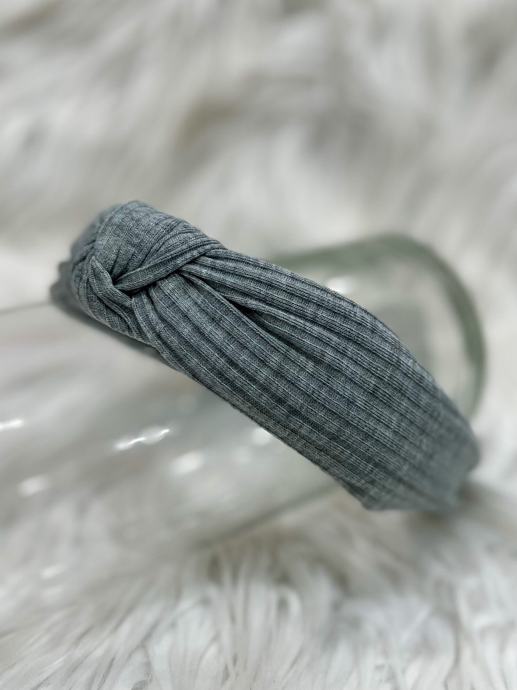 Fun & Fabulous: Light Grey Topknot Headband
