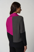 Load image into Gallery viewer, Joseph Ribkoff: Opulence/Grey/Black Colour-Block Cowl Neck Sweater
