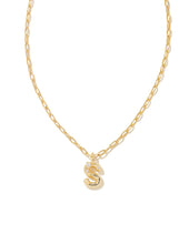 Load image into Gallery viewer, Kendra Scott: Crystal Letter Pendant Necklace in Gold
