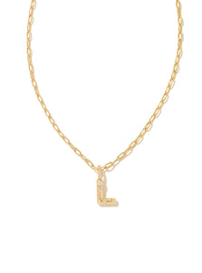 Kendra Scott: Crystal Letter Pendant Necklace in Gold