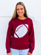 Load image into Gallery viewer, Why Dress: Red Sequin Football Sweatshirt
