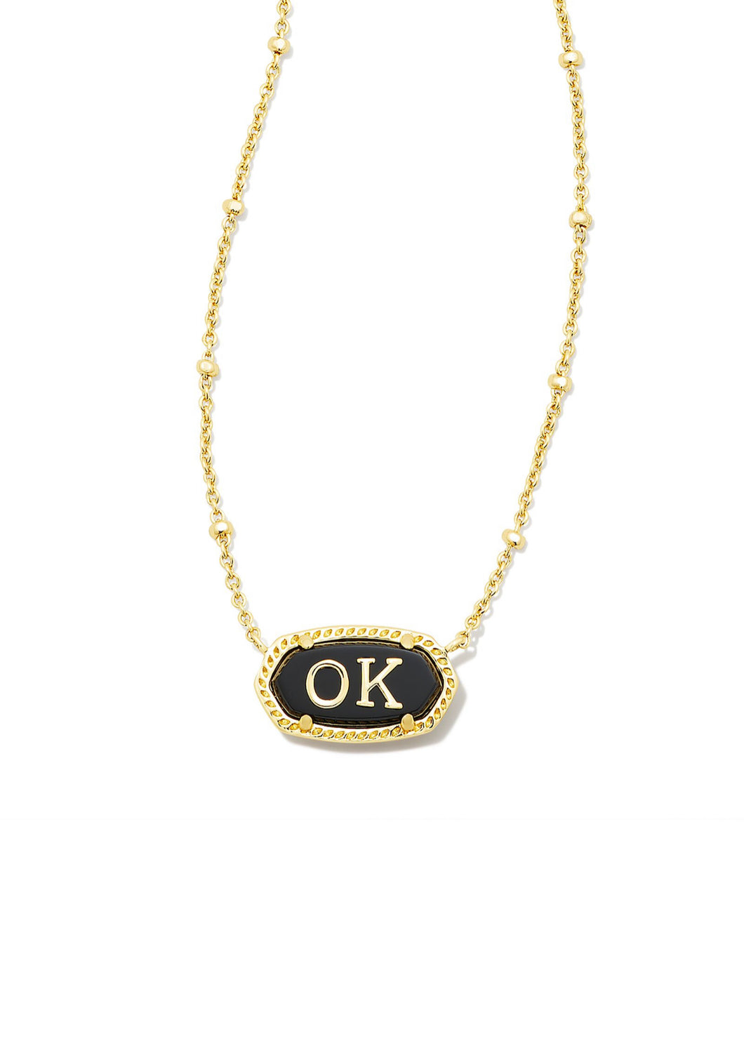 Kendra Scott: Oklahoma Gold Necklace in Black Agate