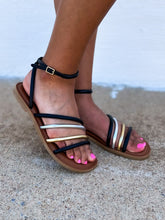 Load image into Gallery viewer, TOMS: Willa Sandal in Black Multi Leather
