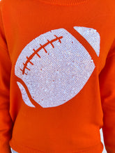 Load image into Gallery viewer, Why Dress: Orange Sequin Football Sweatshirt
