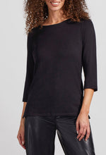 Load image into Gallery viewer, Tribal: Boat Neck 3/4 Sleeve Top in Black
