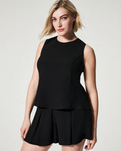 Load image into Gallery viewer, Spanx: Crepe Peplum Tank in Classic Black

