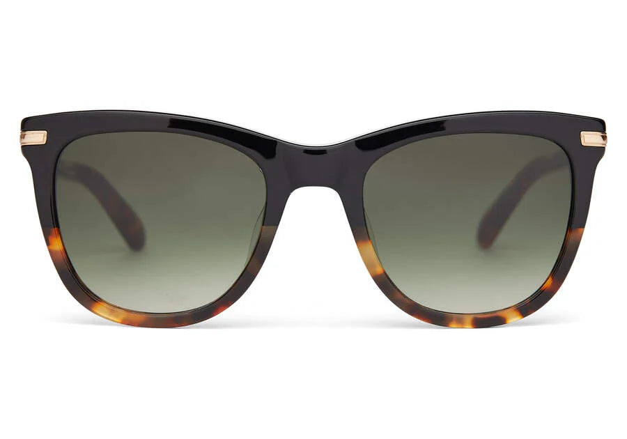 TOMS: Victoria Black Tortoise Fade Sunglasses