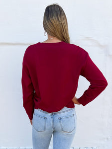 Why Dress: Red Sequin Football Sweatshirt