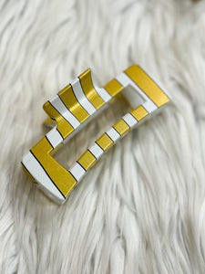 Fun & Fabulous: Gold Stripe Claw Clip