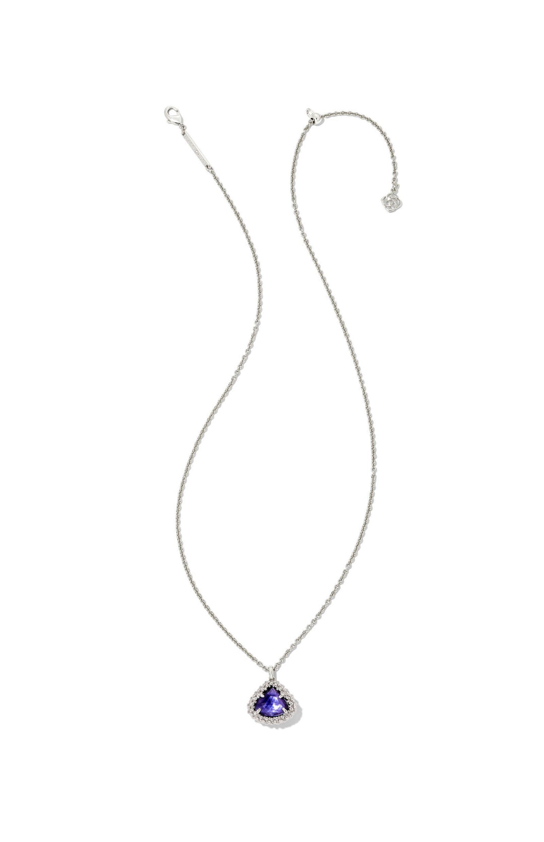 Kendra Scott: Framed Kendall Short Pendant Necklace Rhod Dark Lavender Illusion