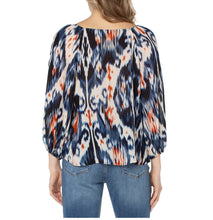 Load image into Gallery viewer, Liverpool: 3/4 Puff Sleeve Square Neck Woven Top
