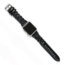 Load image into Gallery viewer, Brighton: Sutton Black Braided Leather Watch Band - W2042A
