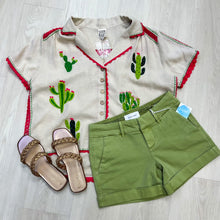 Load image into Gallery viewer, Sister Mary: Embroidered Cactus Cream Top
