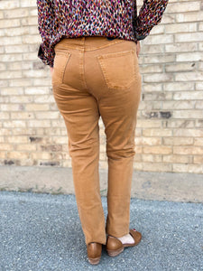 French Dressing Jeans: Suzanne Straight Leg Euro Twill Jean in Chipmunk