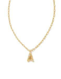 Kendra Scott: Crystal Letter Pendant Necklace in Gold