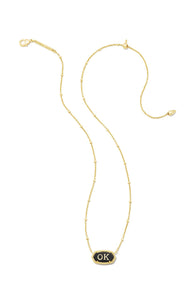 Kendra Scott: Oklahoma Gold Necklace in Black Agate