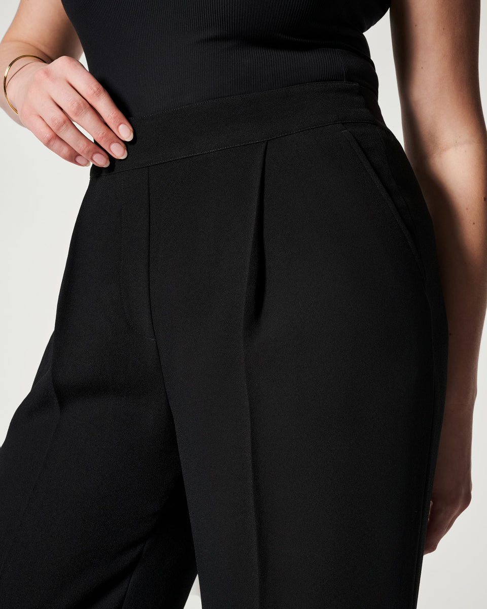 Spanx: Crepe Pleated Trouser in Classic Black – The Vogue Boutique
