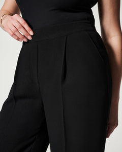 Spanx: Crepe Pleated Trouser in Classic Black