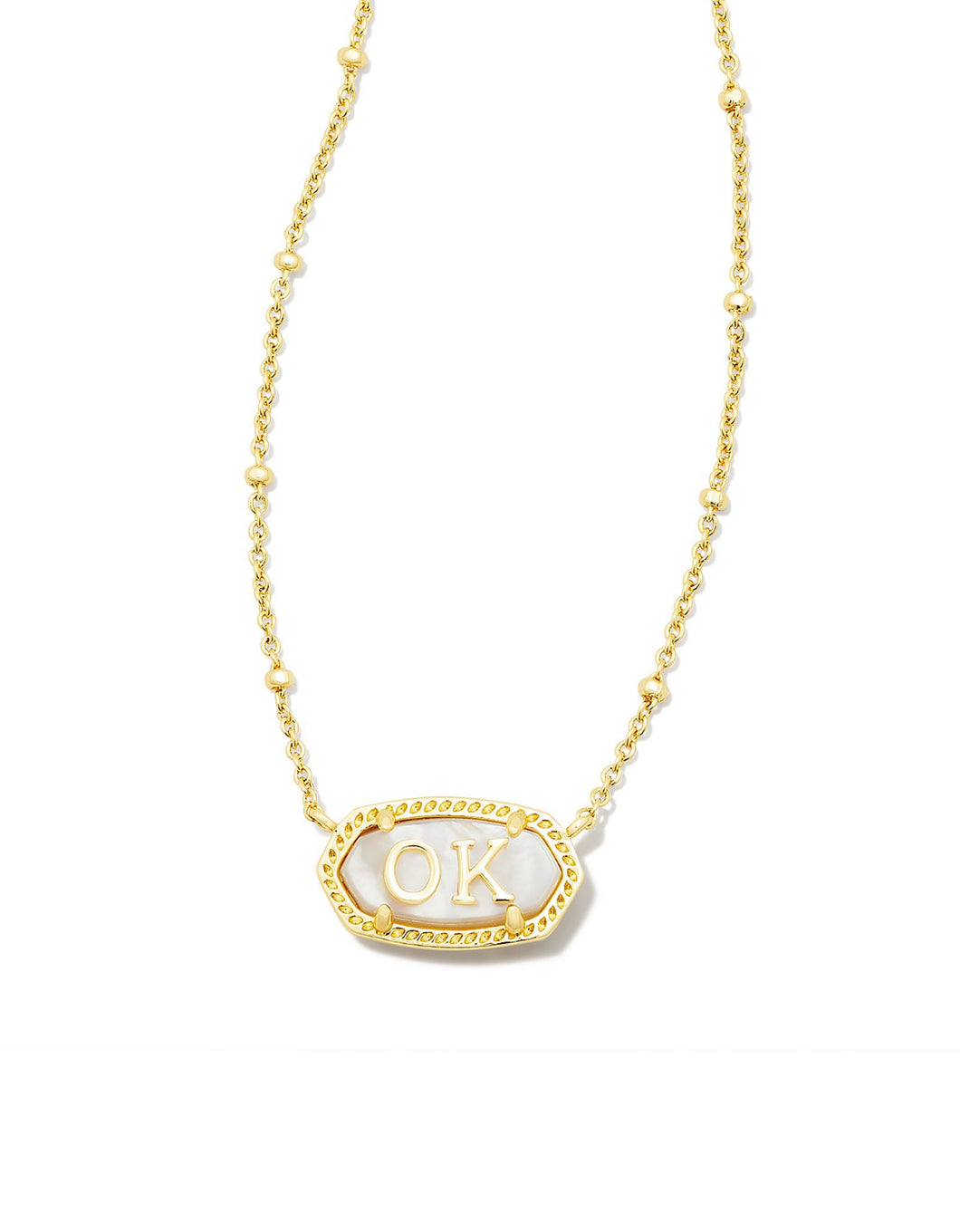 Kendra Scott: Oklahoma Gold Necklace in Ivory MOP