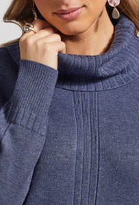 Tribal: Long Sleeve Cowl Neck Sweater in H. Sapphire