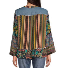 Load image into Gallery viewer, John Mark: Embroidered Mix Print Button Up Tunic
