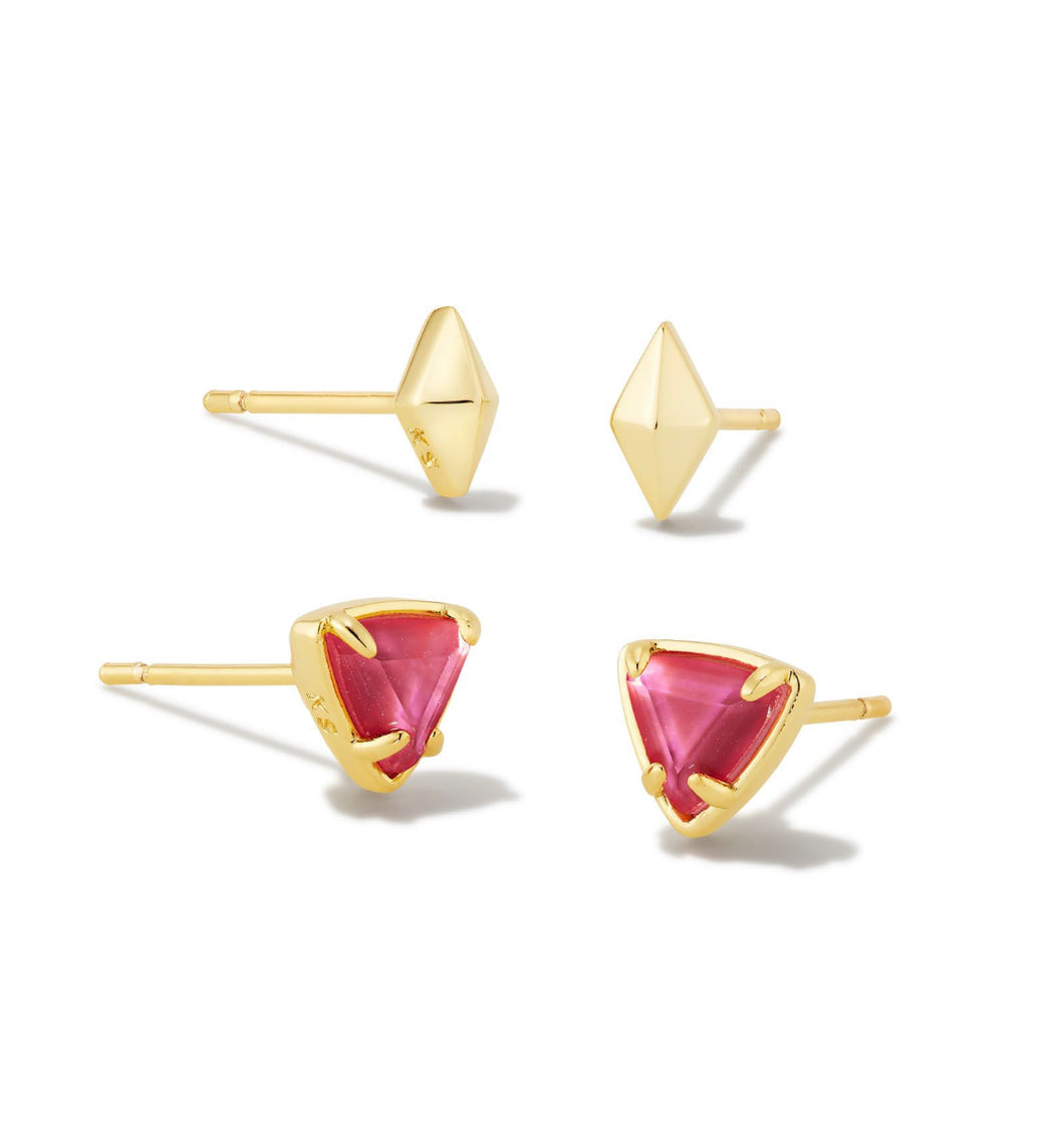 Kendra Scott: Greta Stud Earring in Gold Magenta