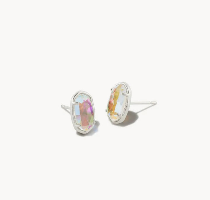 Kendra Scott: Grayson Stud Silver Earrings in Dichroic Glass