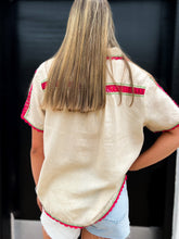 Load image into Gallery viewer, Sister Mary: Embroidered Cactus Cream Top

