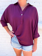 Load image into Gallery viewer, Ivy Jane: Collared Tunic in Raisin
